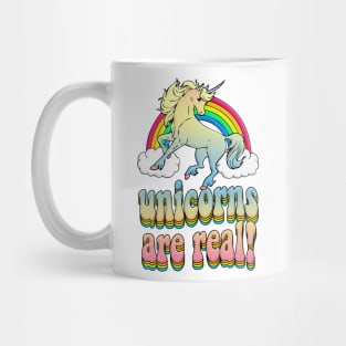 Unicorns Are Real! Rainbow Graphic Design Logo T-Shirt Mug